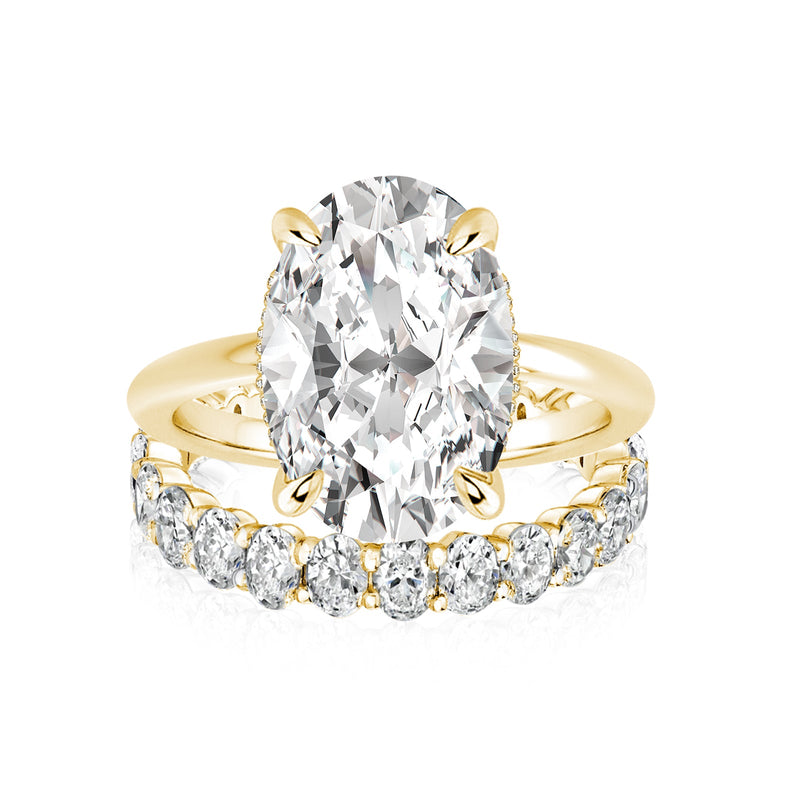 Moissanite 5.5 Ct Solitaire Oval Cut Yellow Gold Engagement Ring with ...